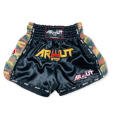 Arwut Muay Thai Shorts "Brave Soldier" Edition Black/Yellow Camo