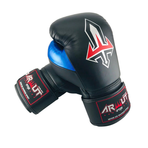 Arwut "Black Edition" Muay Thai Boxing Gloves BG2 Black / Metallic Blue