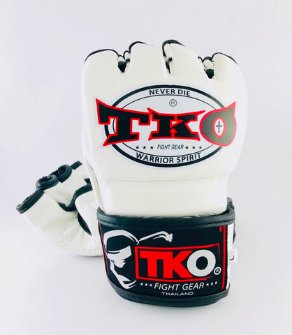 TKO MMA Gloves Genuine Leather MMAG1 White