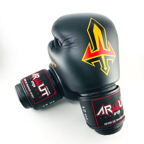 Arwut Muay Thai Boxing Gloves BG1 Black